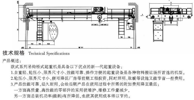 &nbsp;5—320、75噸歐式吊鉤橋式起重機